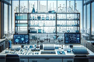 A_modern_laboratory_filled_with_various_types_of_glassware