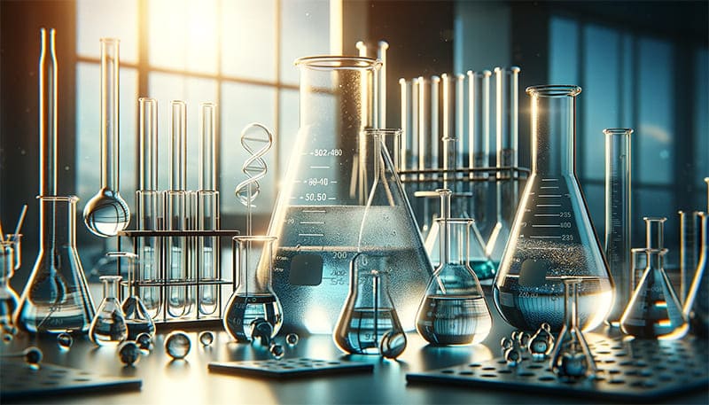 Closeup_Lab_Glassware_Use_Erlenmeyer_Test_Tubes