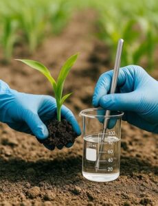 Agriculture Lab Glass Beaker Soil Sample Analysis